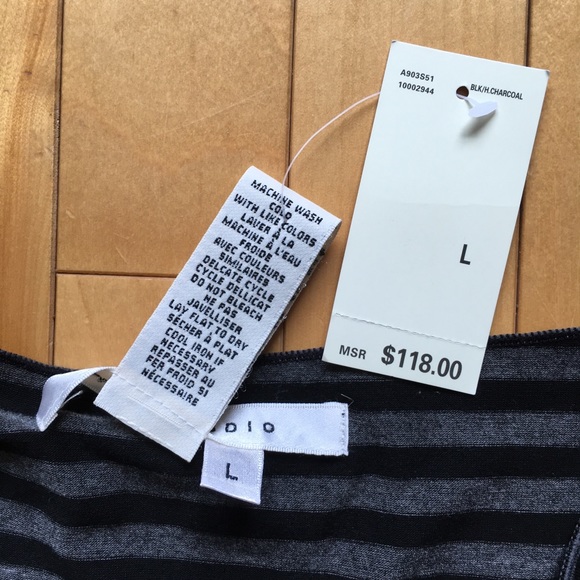 *NWT* MAX STUDIO Striped V-neck Jersey Dress, Large - Picture 6 of 8